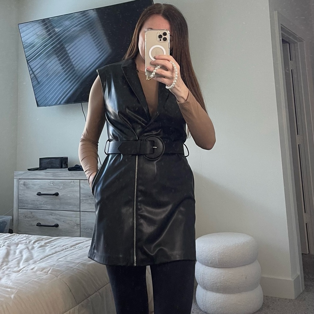 Zara faux leather black  Jacket.